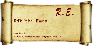 Réthi Emma névjegykártya